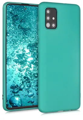 Produktbild von kwmobile Handyhülle für Samsung Galaxy A51 Hülle - Silikon Case metallisch schimmernd - Schutzhülle Cover - Metallic Türkis