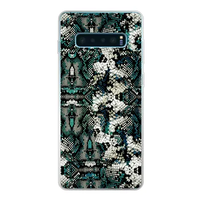 Produktbild von MuchoWow® Handyhülle Schutzhülle Hülle für Samsung Galaxy S10 Lite Tiermuster - Weiß - Türkis Silikon Softcase Handy Hülle - Schutz