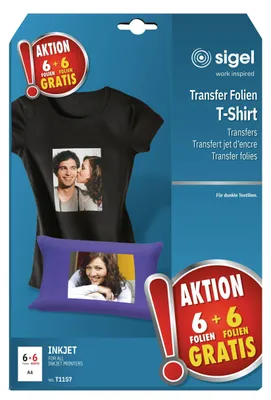 Transferpapier Strijkfolie dunkle Textilien A4 12 Blatt