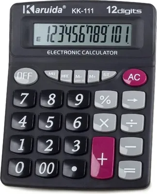 Produktbild von GKA XL LCD Tischrechner große Tasten schwarz Taschenrechner 12 stellig Bürorechner Schulrechner