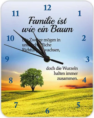 Produktbild von Familie ist wie ein Baum - Wanduhr aus Blech 20 x 25 cm KU05