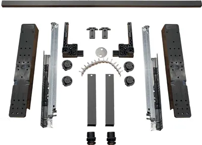Produktbild von vasalat Sockelbeschlag BLUM Space-Step Set mit Querprofil und Distanzleiste 460 mm, grau