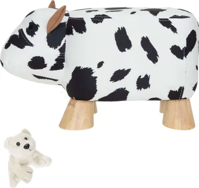 Produktbild von Set Kinderhocker Tierhocker für Jungen Mädchen Kinder ab 2 Jahre Kinderstuhl Kindermöbel  Hocker Stockerl Deko Kinderzimmer 60054 Kuh Ella + Eisbäranhänger