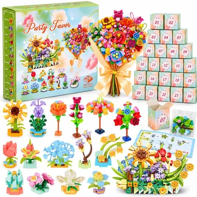 Produktbild von Adventskalender mit 24 Mini-Blumenarrangementsets für kreative Tage