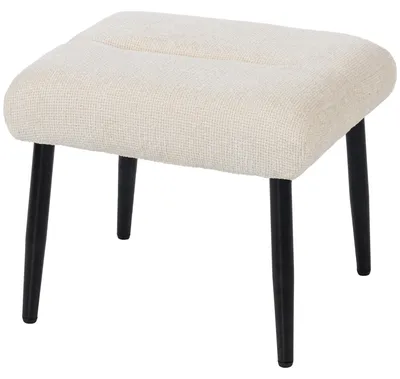 Produktbild von Sitzhocker Hocker mit weichem Sitzkissen Stahlbeinen Fu?hocker mit Chenille-Stoff, 45 x 41 x 38 cm, Cremewei?