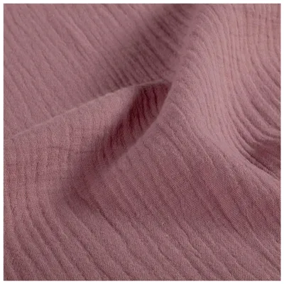 Musselin Bio Organic ab 1m Baumwollstoff Double Gauze Mulltuch Stoff Oeko-Tex mauve