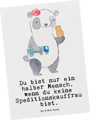 Produktbild von Mr. & Mrs. Panda Postkarte Speditionskauffrau Herz - Weiß - Geschenk, Postkarten, kunstkarte, Grußkarte, Ansichtskarten, bildkarte