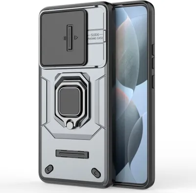 Produktbild von Xiaomi Poco X6 Pro 5G Hülle - Coverup Ring Ständer Back Cover mit Kamera Schutz - Grau