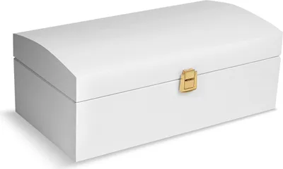 Image de Creative Deco Coffre Boite Rangement en Bois Blanc 34,5 x 18 x 13,8 cm