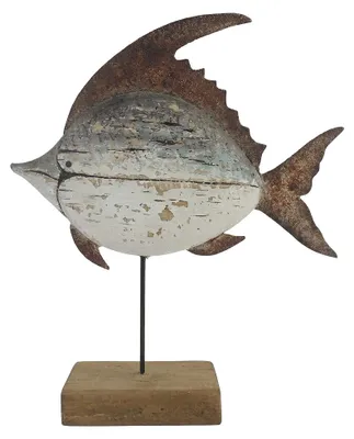 Produktbild von Clayre & Eef Dekorationsfigur Fisch Weiß Holz
