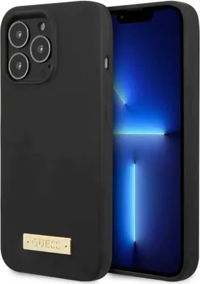 Obrázek produktu pro Guess GUHMP13LSBPLK iPhone 13 Pro Dexel Silicone Metal Plate MagSafe Black