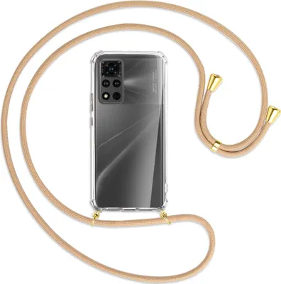 Produktbild von Handykette Backcover-Schutzhülle mit Band (Metall goldfarben) für Honor View 40 Pro (V40 Pro, 6.6'') - beige