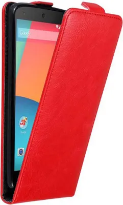 Produktbild von Cadorabo Hülle für LG Google NEXUS 5 Schutz Hülle in Rot Flip Etui Handyhülle Case Cover