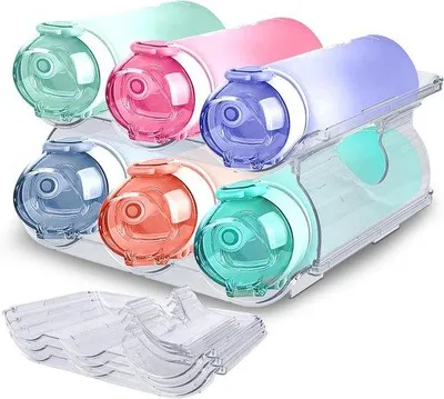 Produktbild von Kunststoff-Wasserflaschen-Organizer: 2 Ebenen für 6 Flaschen - Stapelbar für Küchenkästchen
