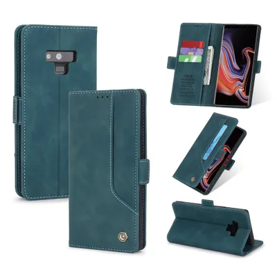 Obrázek produktu pro RetroPolyuretankožené pouzdro pro Samsung Galaxy Note 9 peněženkový design pouzdro s držákem na karty a stojánkem modré