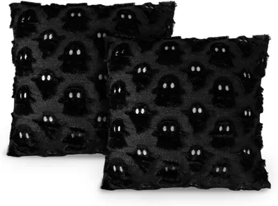 Immagine prodotto di Federe Decorative per Halloween Set da 2 Pezzi 45x45 cm Nere