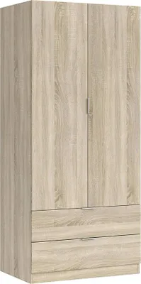 Immagine prodotto di Dmora Guardaroba 2 Ante Appadu 52x180h cm Marrone Rovere, Appendiabiti 2 Cassetti