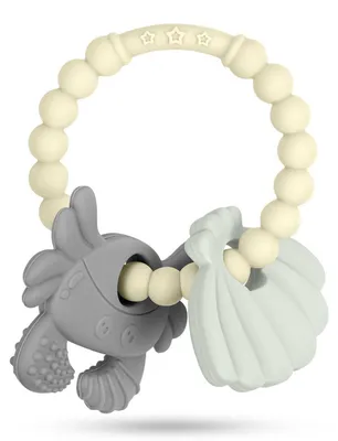 Produktbild von Beißring Baby aus Silikon, BPA-frei, für 3+ Monate, beige-Krabbe