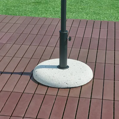 Produktbild von Sonnenschirmständer 'Bitritto' Beton Ø45x6 cm rund 20 kg Steinoptik, weiß