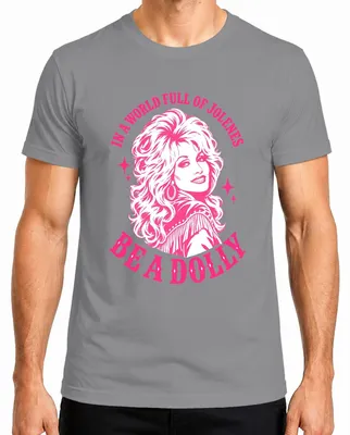 Obrázok produktu pre Tričko "A World Full Of Jolenes Be A Dolly Country Musik Cowgirl Rosa Herren", sivé, veľkosť XL