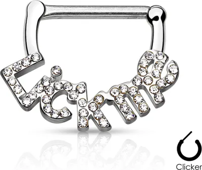 Produktbild von Brustwarzen Piercing "Lick me" Nippelpiercing Brustpiercing Nipple Barbell Tribal Ornament