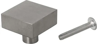 Produktbild von Möbelknopf Schrankknopf Schubladenknopf Knopf aus Edelstahl matt geb. 25x25mm