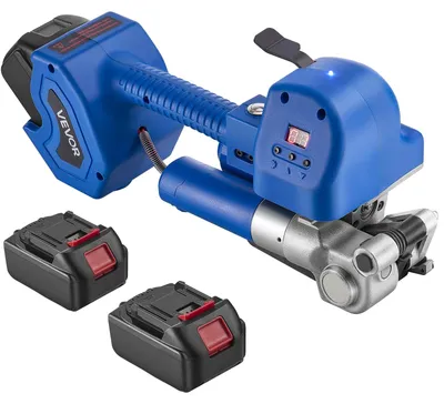 Imagen del producto de Máquina de embalaje eléctrico VEVOR, con 2 baterías de 4000 mAh, herramienta de embalaje automática con pantalla digital para cintas de PET de 10-19 mm de ancho, máquina de tensión para embalaje de cajas y palets, de 13-19 mm