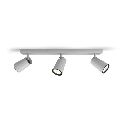Image de Philips myLiving 5057348pn Spot lumineux GU10 aluminium - Lumière ponctuelle (aluminium, métal, 3 ampoules GU10 (S), 10 W, 9,2 mm)