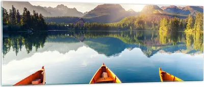 Produktbild von Bilder auf glas - See Natur - 140x50cm - Glasbilder - Wandbilder - Bilder - Kunstdruck - zum Aufhängen bereit - Wanddekoration aus Glas - Glas Bilder - Wandbild auf Glas - Einteilig - GAB140x50-3579