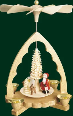 Obrázok produktu pre Stolová pyramída Otec Vianoc so stromčekom výška= 19cm NOVINKA