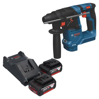 Image de Marteau perforateur sans fil Bosch GBH 18V-18 Professional 18 V, 1,5 J, SDS plus, sans balais + 2 batteries 5,0 Ah + chargeur
