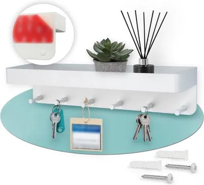 Produktbild von Famanu Schlüsselhalter mit Ablage - Selbstklebend, Minimalistisches Design
