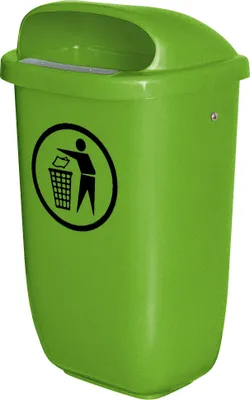 Produktbild von Abfallbehälter für den Außenbereich, 50 Liter, nach DIN 30713, Farbe: grün