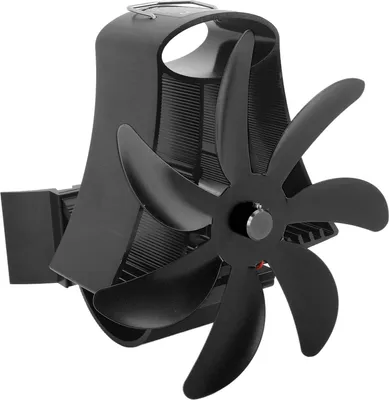 Obrázek produktu pro Ventilátor na kamna na dřevo Ventilátor na krb 7 lopatek Ventilátor na kamna na komín Tiché motory Teplem poháněný ventilátor na kamna na dřevo Magnetický nástěnný držák černý