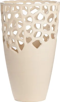 Produktbild von GILDE Vase mit Lochmuster "Bologna" creme, mit gekratzter Struktur, H.38 cm, Öffnung: B.21cm, T.13cm, 34168