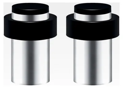 Produktbild von 2er Set Türstopper Boden Edelstahl, Türstopper Wandmontage mit Gummi Puffer Ø32x60mm
