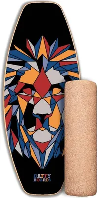 Produktbild von Daffy Boards Allrounder Balance Board Set mit Korkrolle - Design: Fractal Lion