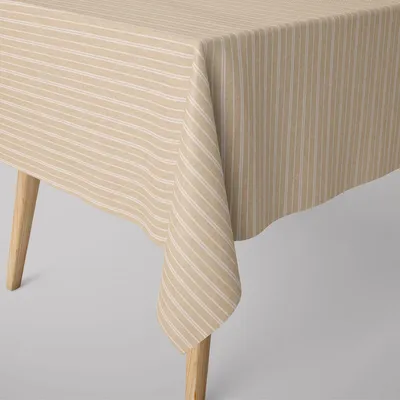 Produktbild von Tischdecke Leinenlook Basic Stripe Streifen natur div. Größen Größe 130x300cm
