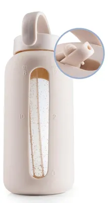 Immagine prodotto di Bottiglia di vetro con protezione in silicone crema