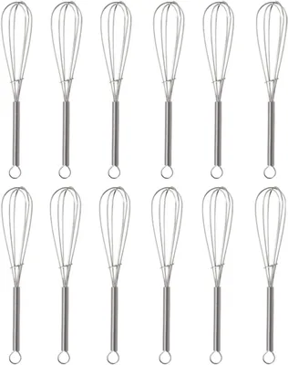 Produktbild von Mini Schneebesen Set 12 Stück, Edelstahl, 5 Zoll, für Saucen und Babynahrung