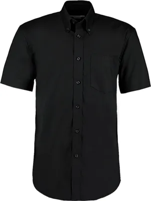 Produktbild von Kustom Kit Oxford Herren Kurzarm Hemd, Größe:16Â1/2 42cm, Farbe:Schwarz