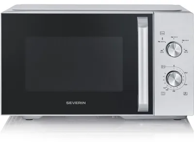 Imagen del producto de Severin MW 7797, microondas de encimera, solo, 28 litros, 900 W, con dial de control, color , detalles en plata