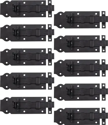 Obrázek produktu pro Alberts 869687 Schlossriegel, verzinkt, schwarz, kunststoffbeschichtet, gerade, mit Schlaufe, 140 mm, 10er Set