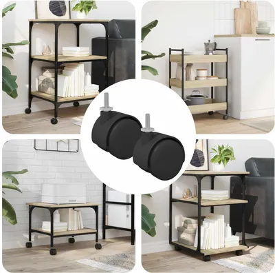Immagine prodotto di vidaXL Ruote 2 pezzi Nero 40,1 x 37,8 mm PP e ferro