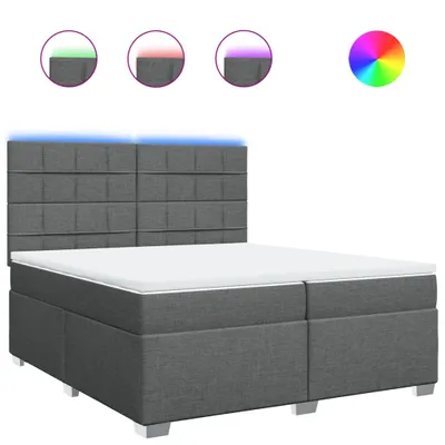 Produktbild von Boxspringbett mit Matratze Dunkelgrau 200x200 cm Stoff