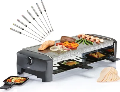 Produktbild von Großes Raclette Gerät mit Steinplatte 8 Personen Raklett Heißer Natursteingrill