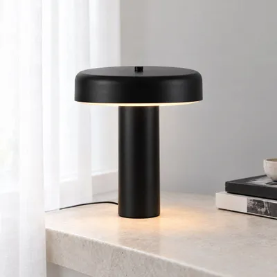 Produktbild von lusenz Tischleuchte Arcene nero E14 25W Schwarz Pilzlampe IP20