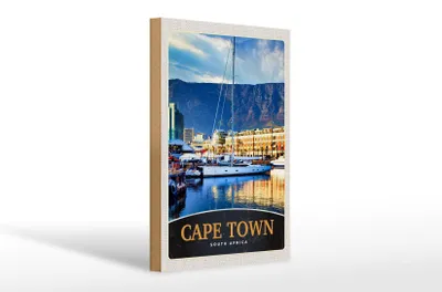 Produktbild von Holzschild Reise 20x30cm Kapstadt Südafrika Yacht Meer
