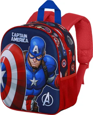 Imagen del producto de Mochila Karactermania Marvel Capitán América 3D, 31 cm - Mochila escolar de superhéroe