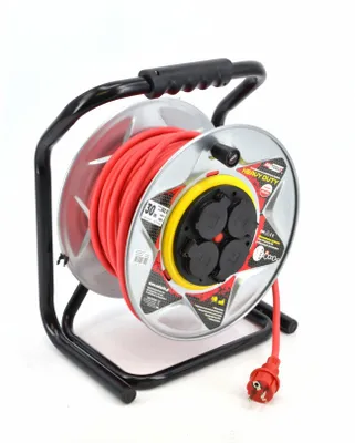 Zdjęcie produktu dla Awtools Przedłużacz Bęben Metalowy Czerwony Heavy Duty 25M 3X2,5 Mm 16A / 3680W / Ip44